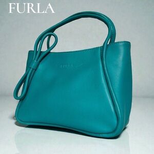 Furla Teal Knot-Handle Shoulder Bag